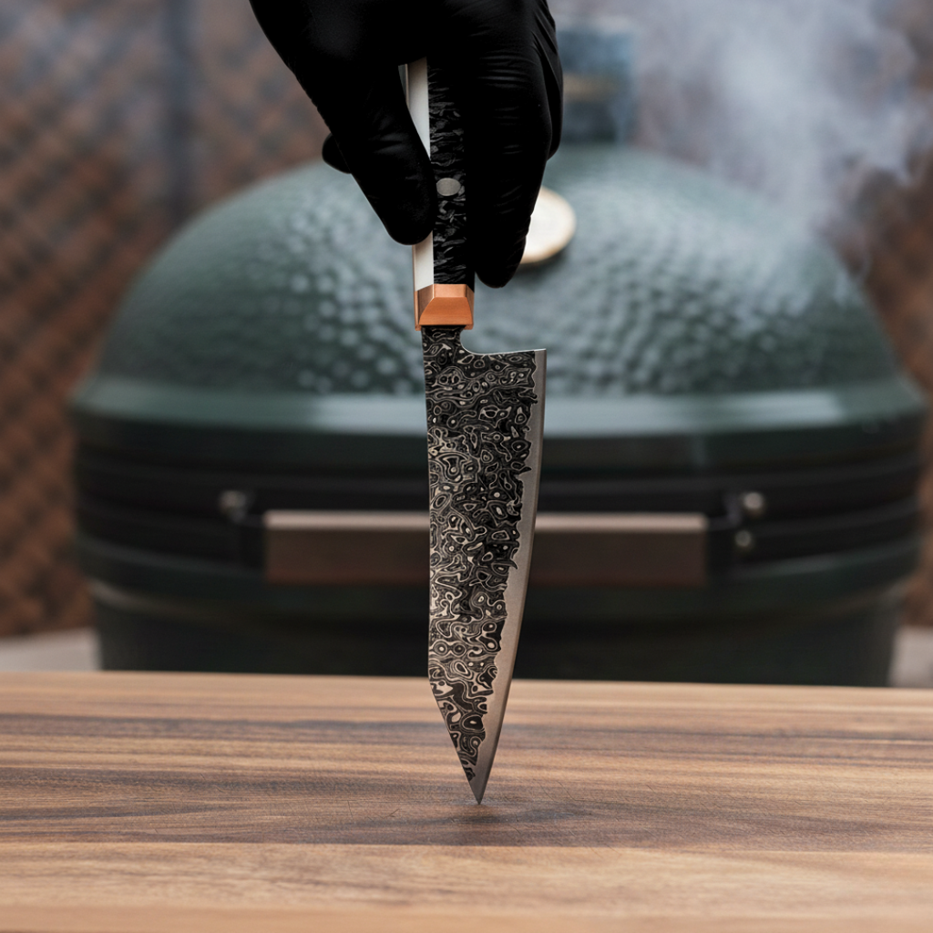 Couteau Bunka Damascus - Blackout Édition - La Forge du Viandard