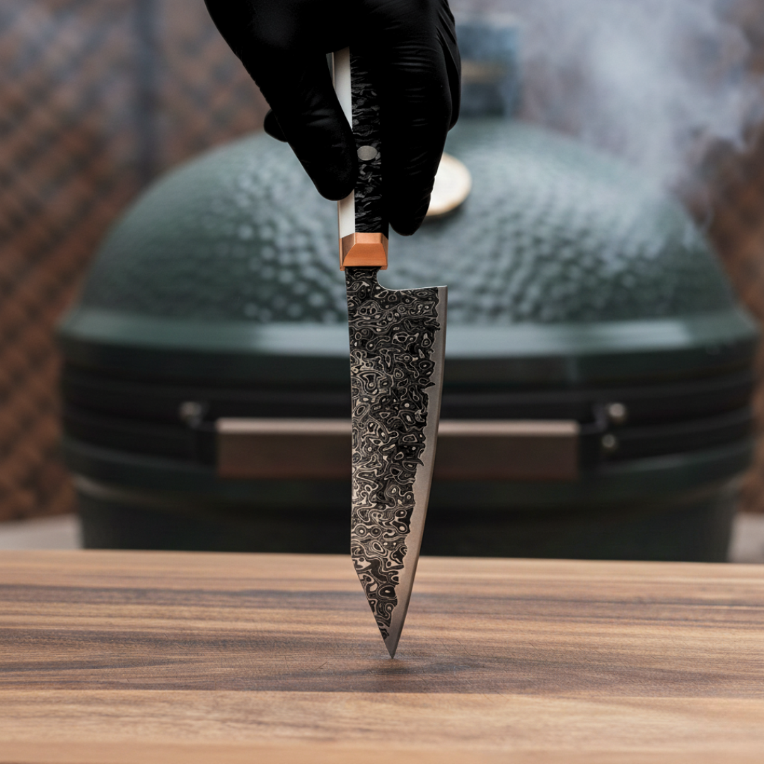 Couteau Bunka Damascus - Blackout Édition - La Forge du Viandard