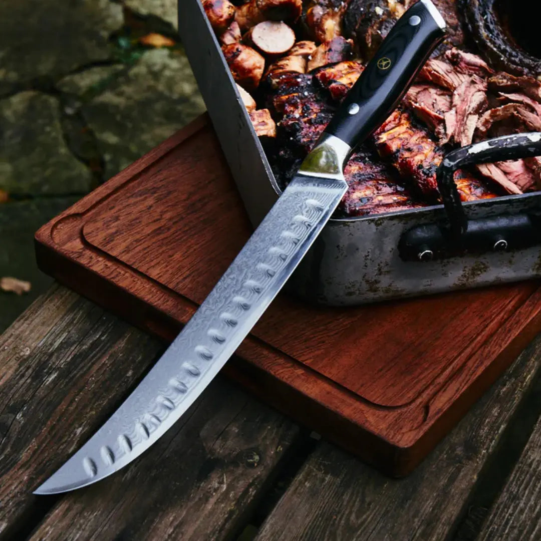 COUTEAU PITMASTER - DAMASCUS La Forge du Viandard